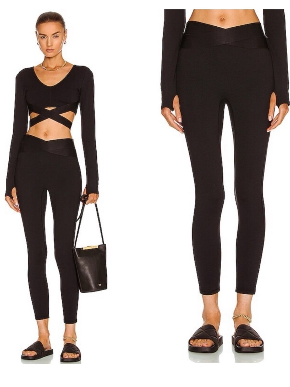 Le Ore Corso crossover leggings black XXS